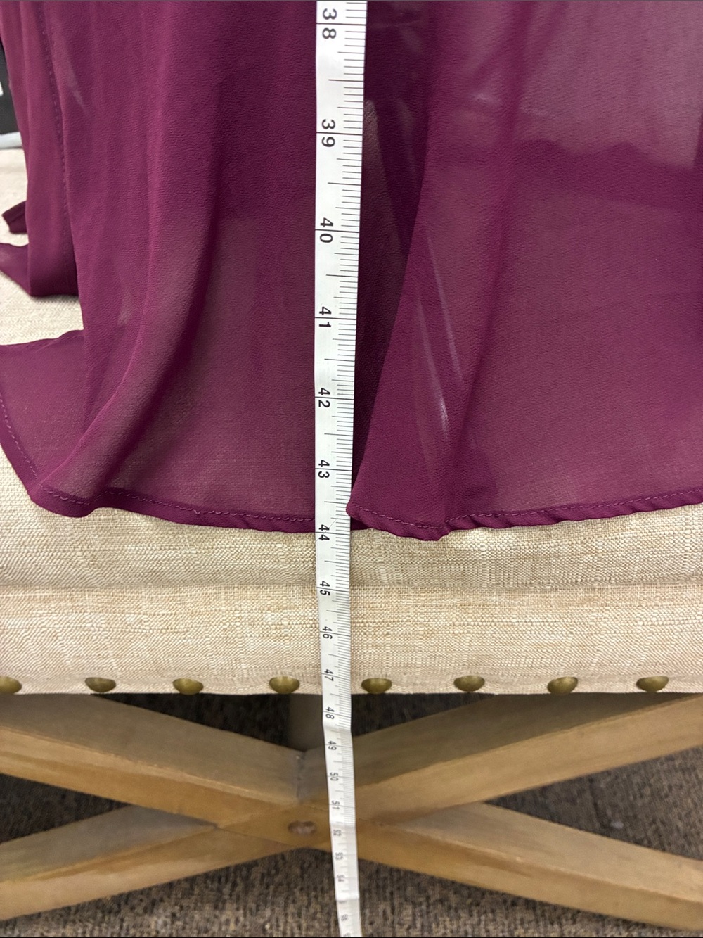 Women's Burgundy Tie-Shoulder Square-Neck Maxi Bridesmaid Dress - Picture 12 of 14